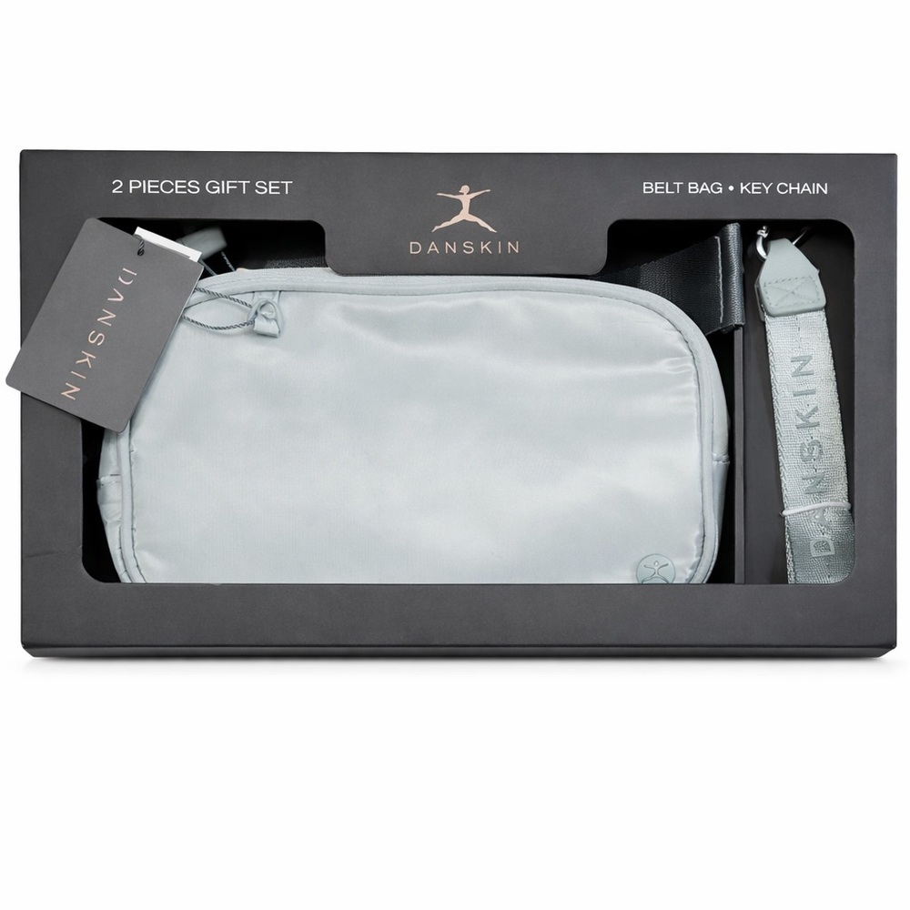 Danskin Light Gray Belt Bag & Key Chain Set - Picture 3 of 6